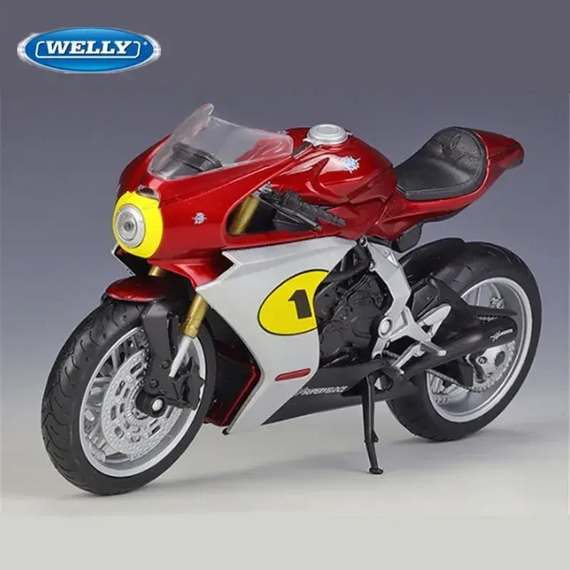 

Модель гоночного мотоцикла WELLY 1:12 MV Agusta суперскоростная из сплава, модель литая металлическая Спортивная мотоциклетная модель, подарок для детей