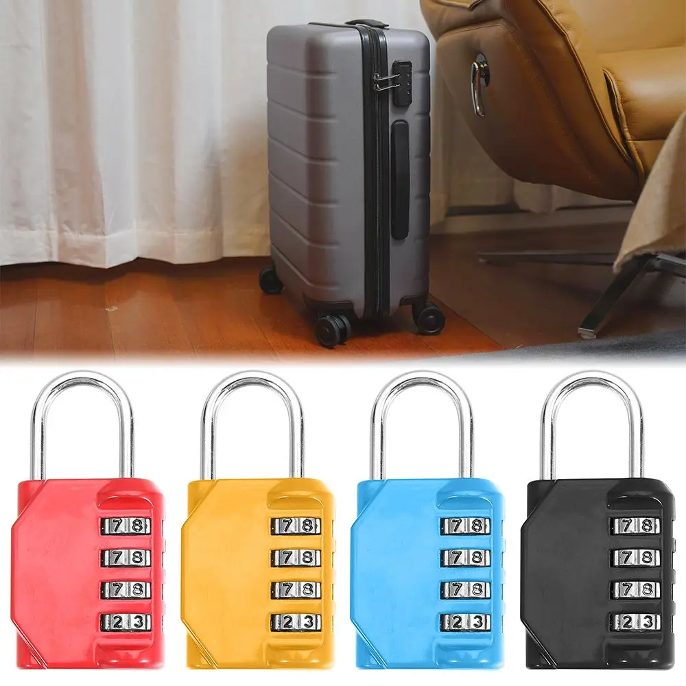 Rust-proof Resettable Waterproof Password Lock Travel Accessories Padlock 4 Dial Digit