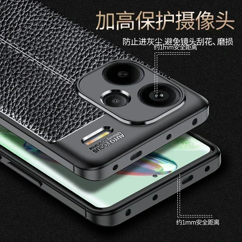 For Redmi Note 13 Pro Plus Case Cover Xiaomi Redmi Note 13 Pro Plus Capas Bumper TPU Soft Leather Fundas Redmi Note 13 Pro Plus