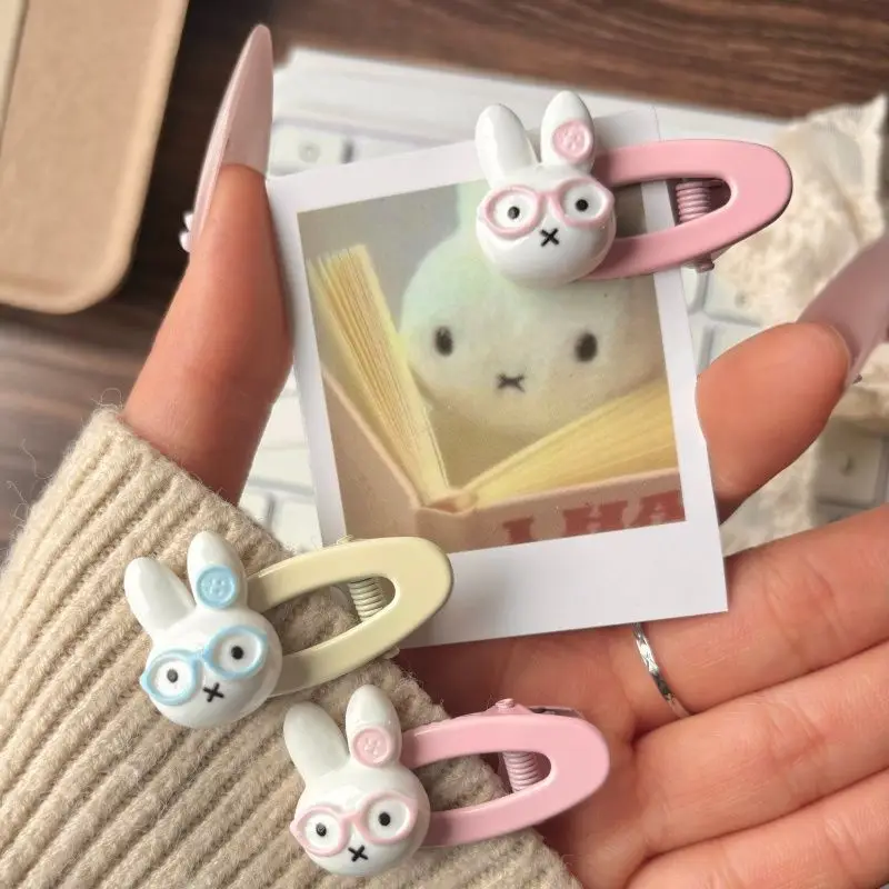 

4pcs Miffy Hair Clip Cute BB Side Bangs Clip Kawaii Cartoon Hair Ornament Accessory Girl Student Hair Accessory Girls Gifts Toys