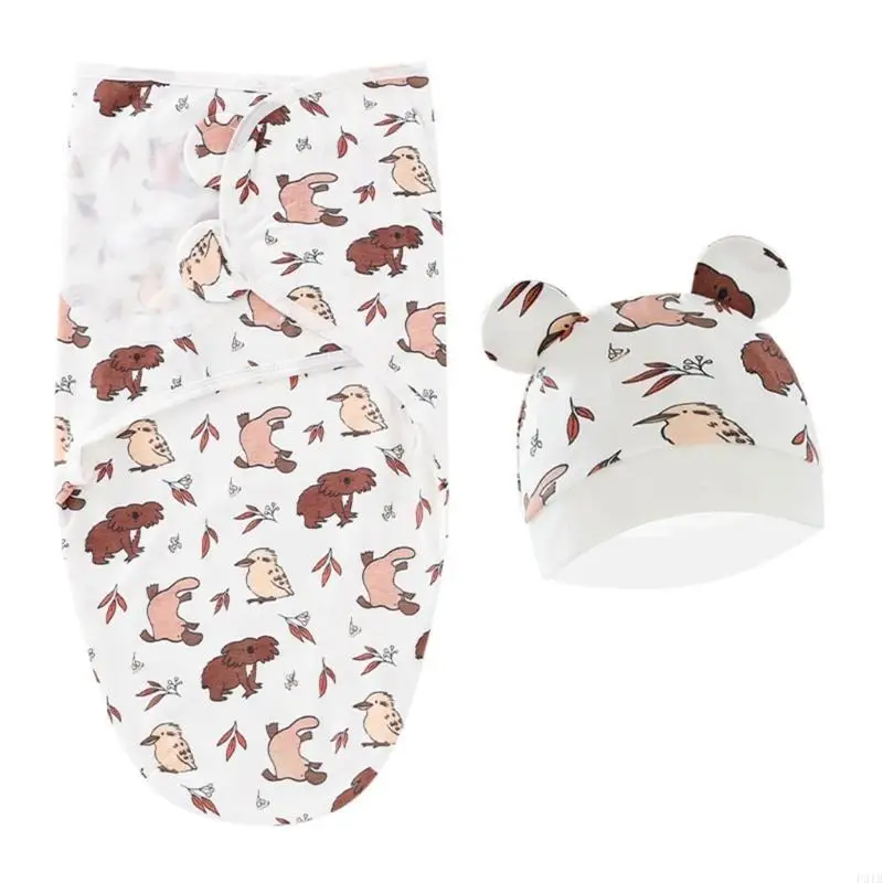 طفل التفاف بطانية القطن قبعة هندية الوليد طباعة كيس النوم جميل قبعة عمامة P31B #4