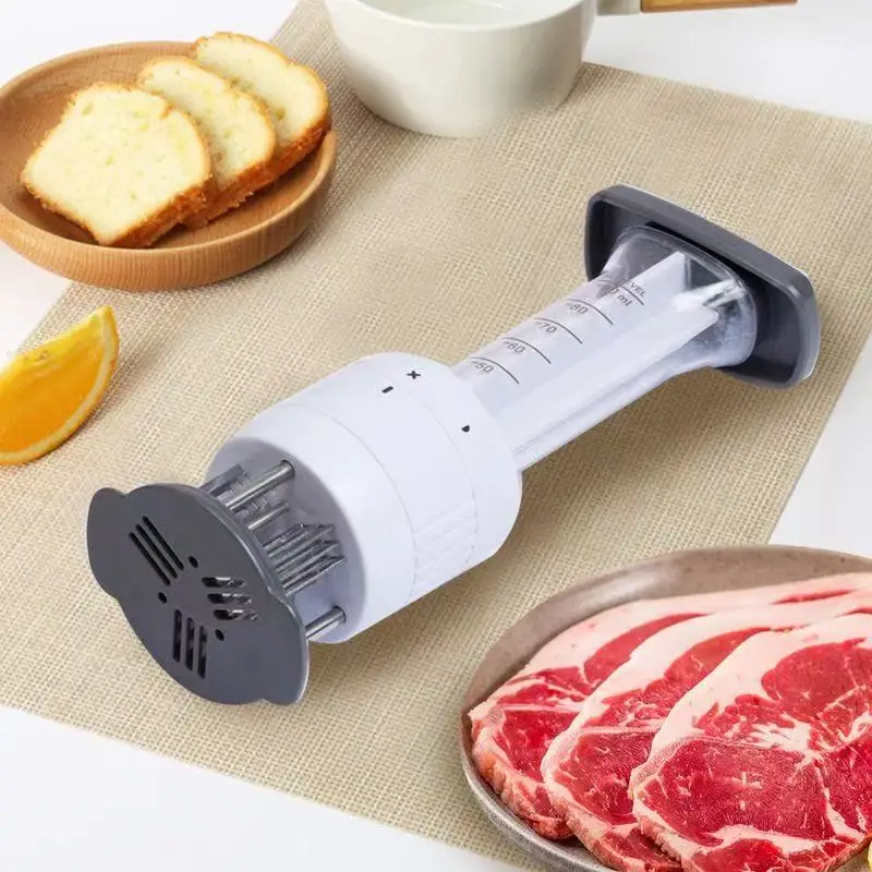 Inyector de Sabor para Carne, Agujas Ablandadoras de Carne, Jeringa para Sazonar Filetes, Herramienta de Cocina