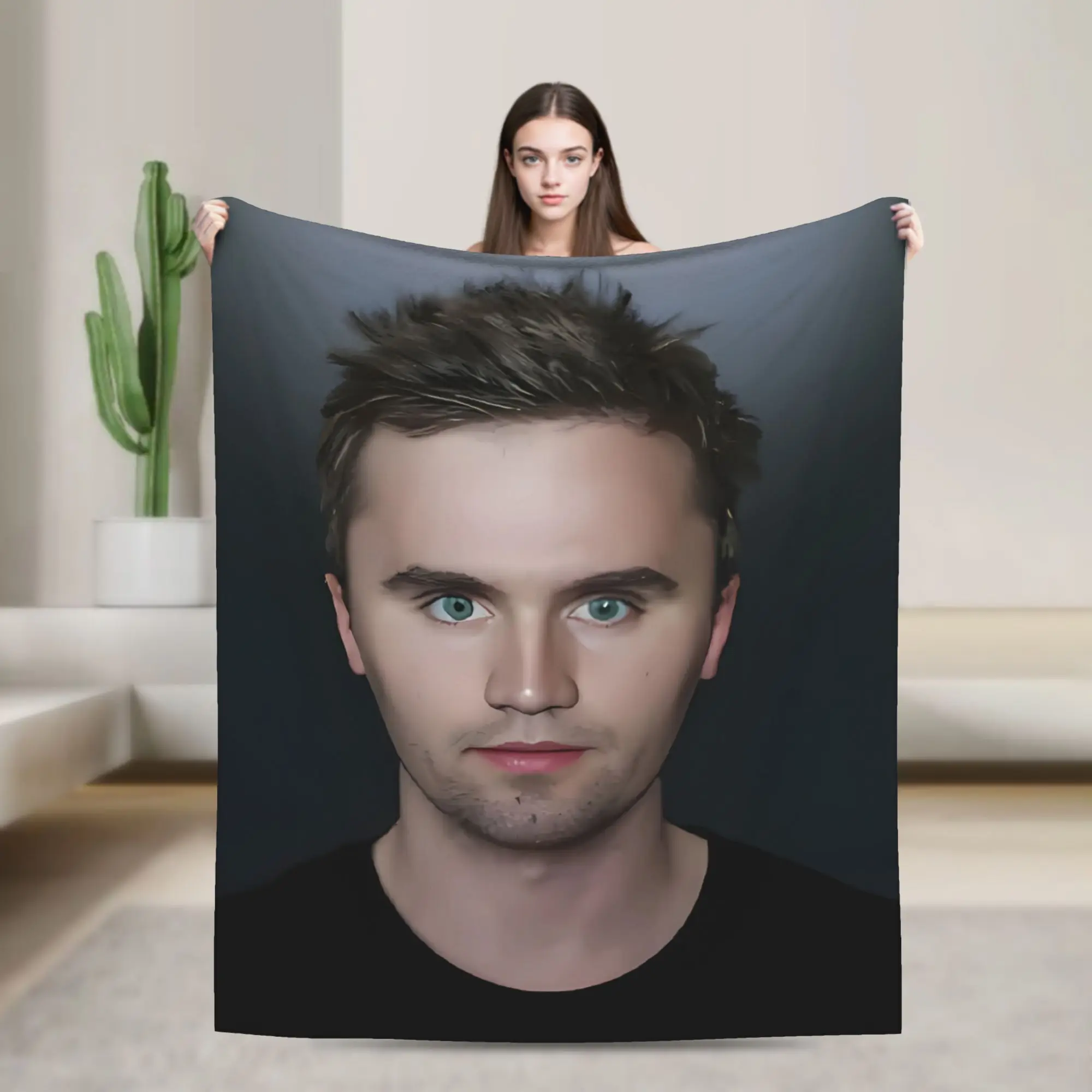Charlie Kirk Speech Stage Portrait Blanket  Airplane Travel Flannel Throw Blanket For Couch Chair Warm Soft Bedspread Gift