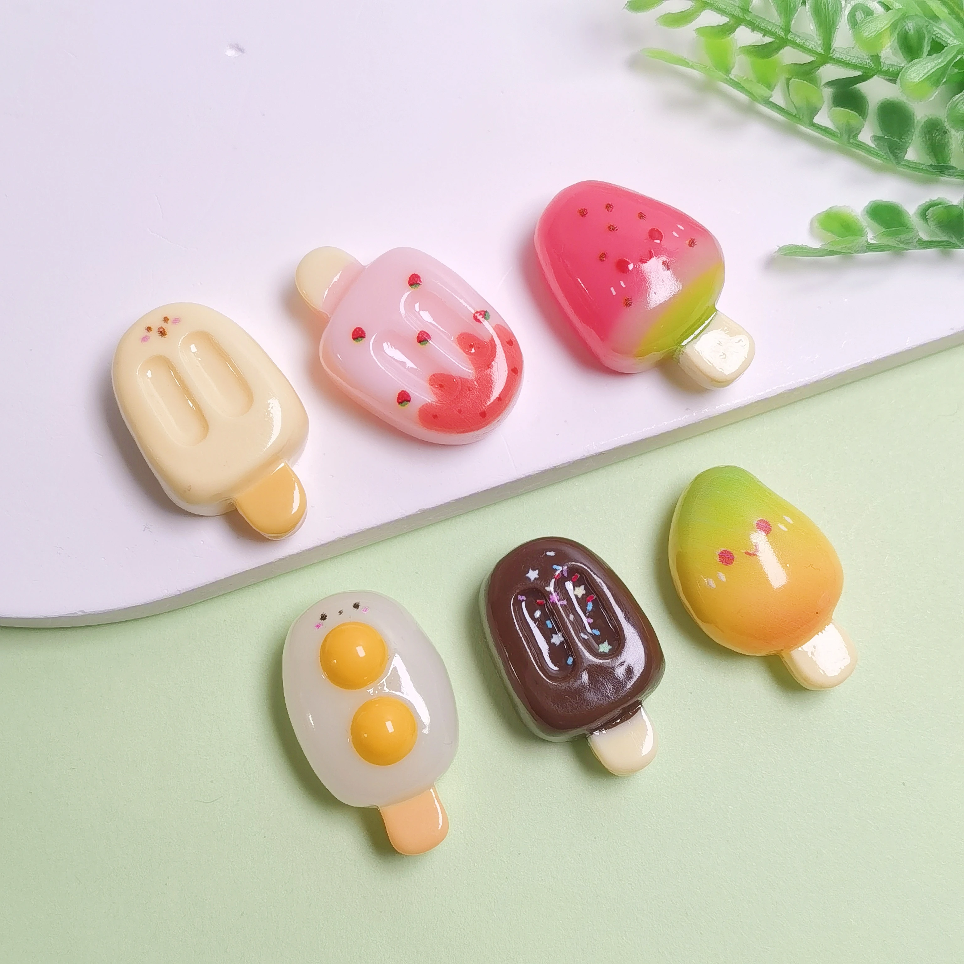 Resin Simulation Fruit Ice Cream Flatbacks Cabochon popsicle For DIY Dollhouse Craft Jewelry Making Accessories
