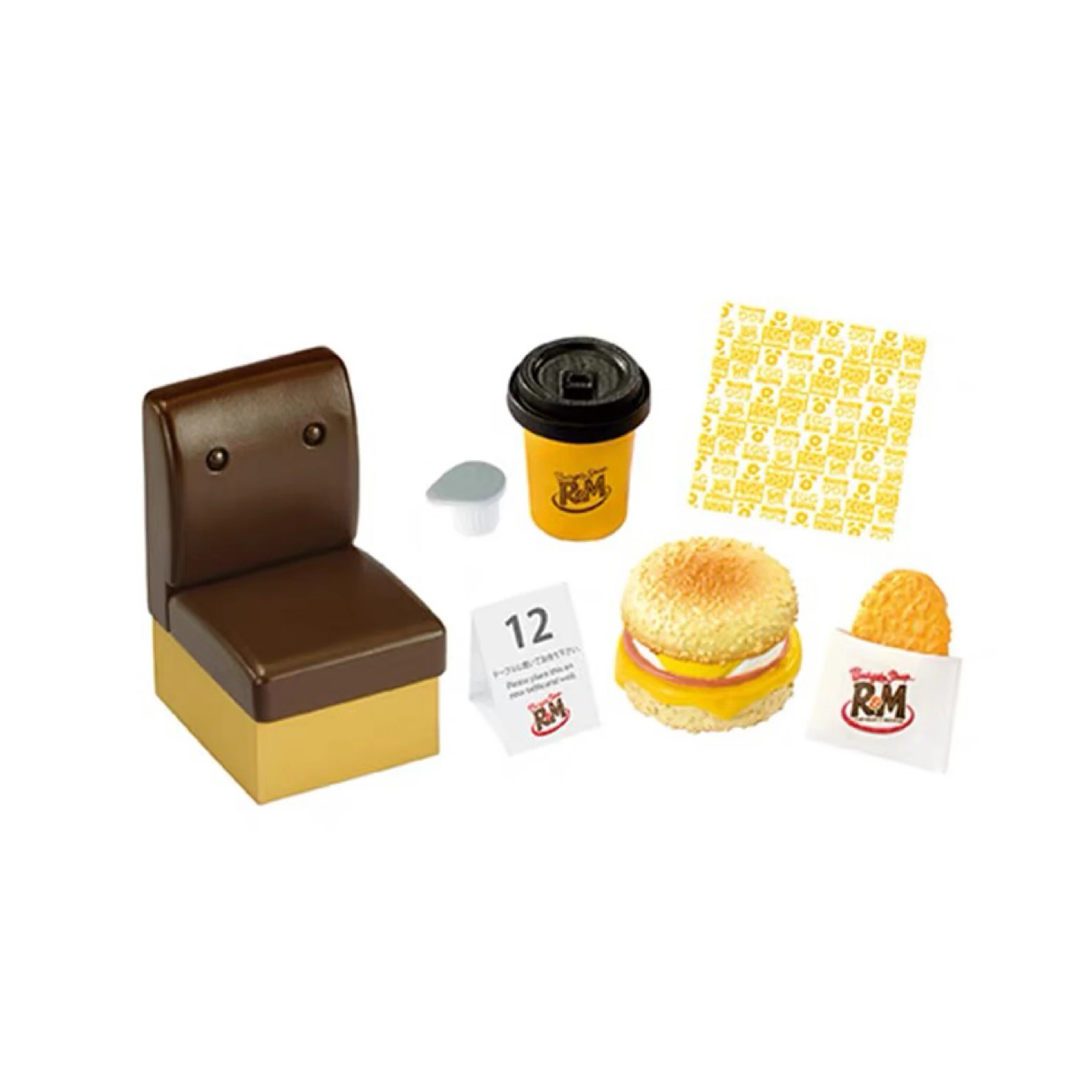 Re-ment Original Burger Shop R&M Полный набор Миниатюрная сцена Еда Игровая фигурка Модная игра Настольная глухая коробка Коллекция орнаментов