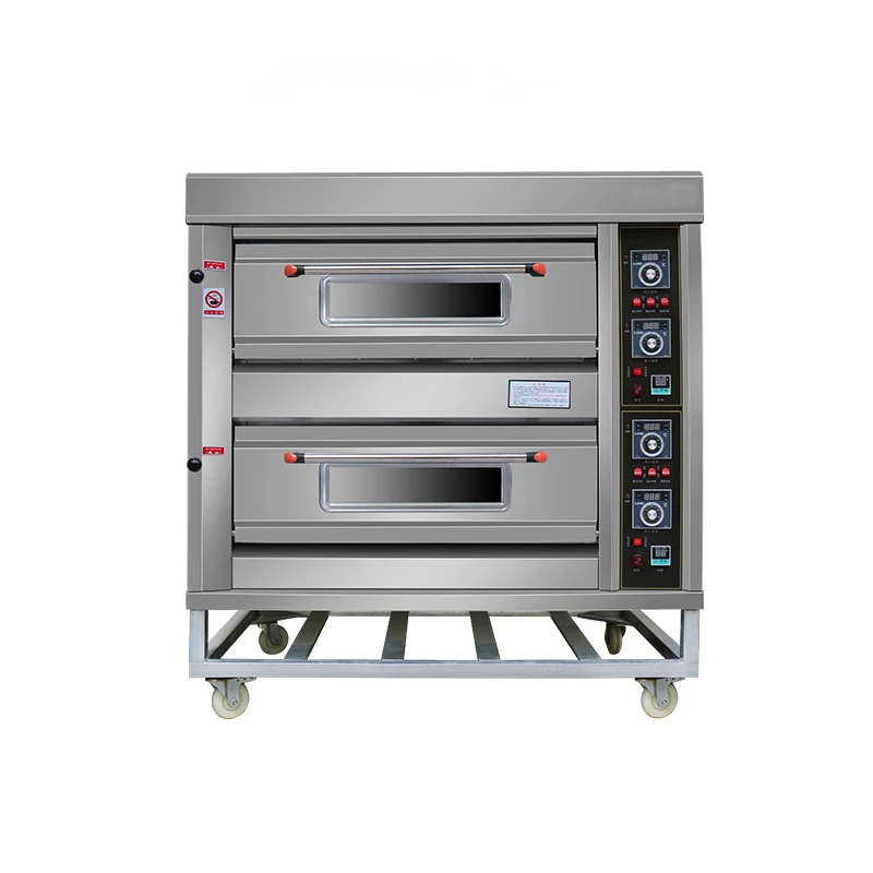 For 2 Layers 4 plates  Oven Electric Gas Multilayer Commercial  Household Bakery Toaster Pizza Timing Baking Kitchen Appliances