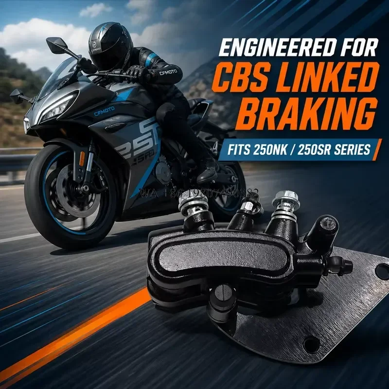 wmwmnu Pinça de Freio Fixa Frontal em Alumínio Preto com Função CBS e Pastilhas para Motocicleta 250NK 250SR, ATV, UTV, Triciclo IATF 16949