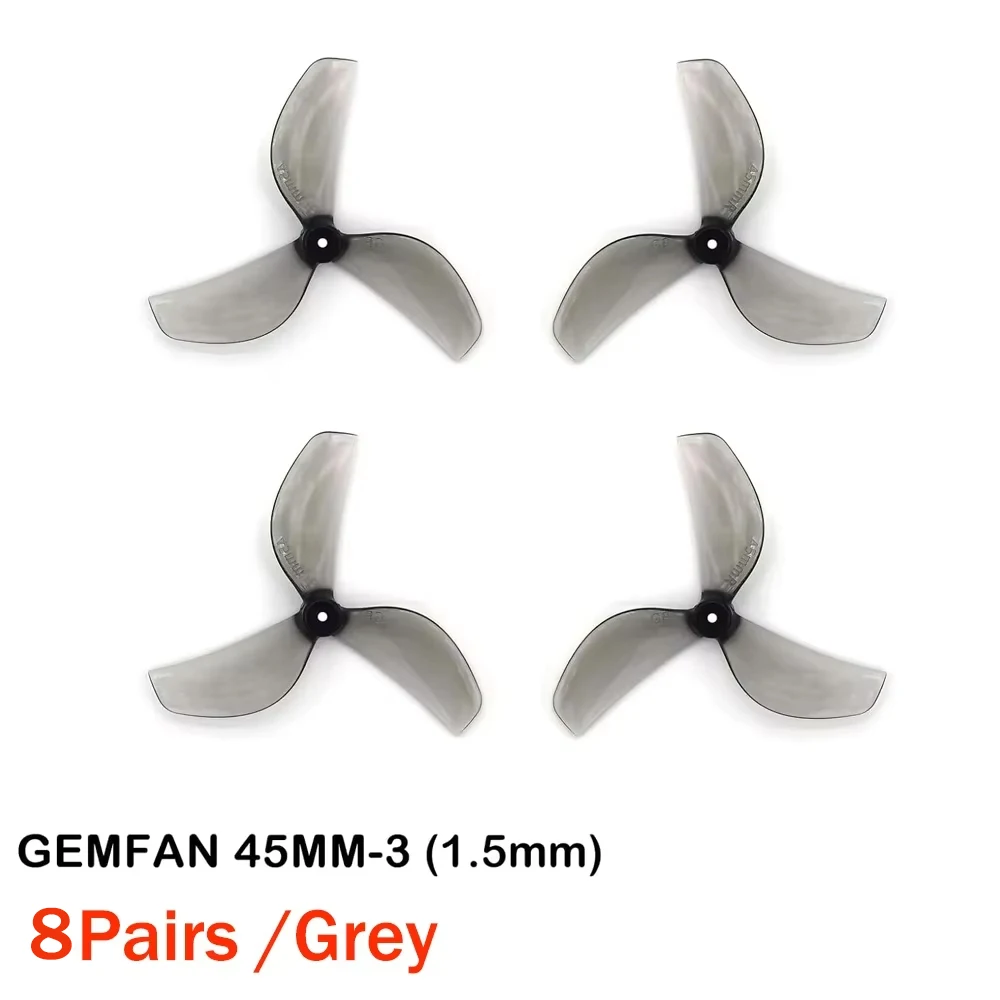 8Pairs Gemfan 45mm 3-Blade 45mm-3 PC Propeller T-Mount 1.5mm 0805 Motor voor FPV RC FreestyleTinywhoop Drones DIY Onderdelen