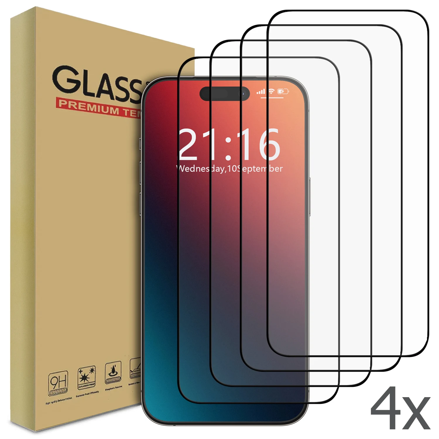 حافظة لهاتف آيفون 17/17 Air/17 Pro/17 Pro Max باللون الأحمر الخمري غطاء متين و4 قطع واقي شاشة من الزجاج المقسى الشفاف