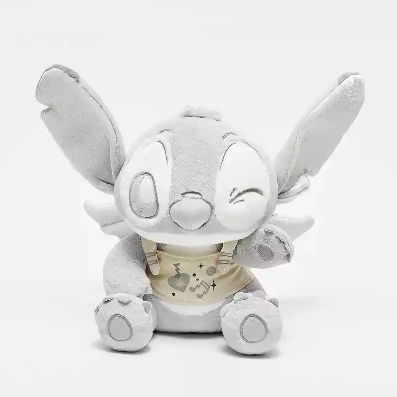 

Серебряная плюшевая игрушка Disney Stitch, милая забавная плюшевая кукла, коллекционная мягкая игрушка серого и белого цвета