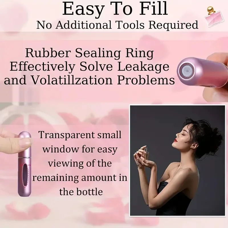 Spray de imprensa portátil de alta qualidade com enchimento inferior, garrafa pequena vazia, dispositivo de subembalagem de amostra, sub-garrafas de perfume 5ml