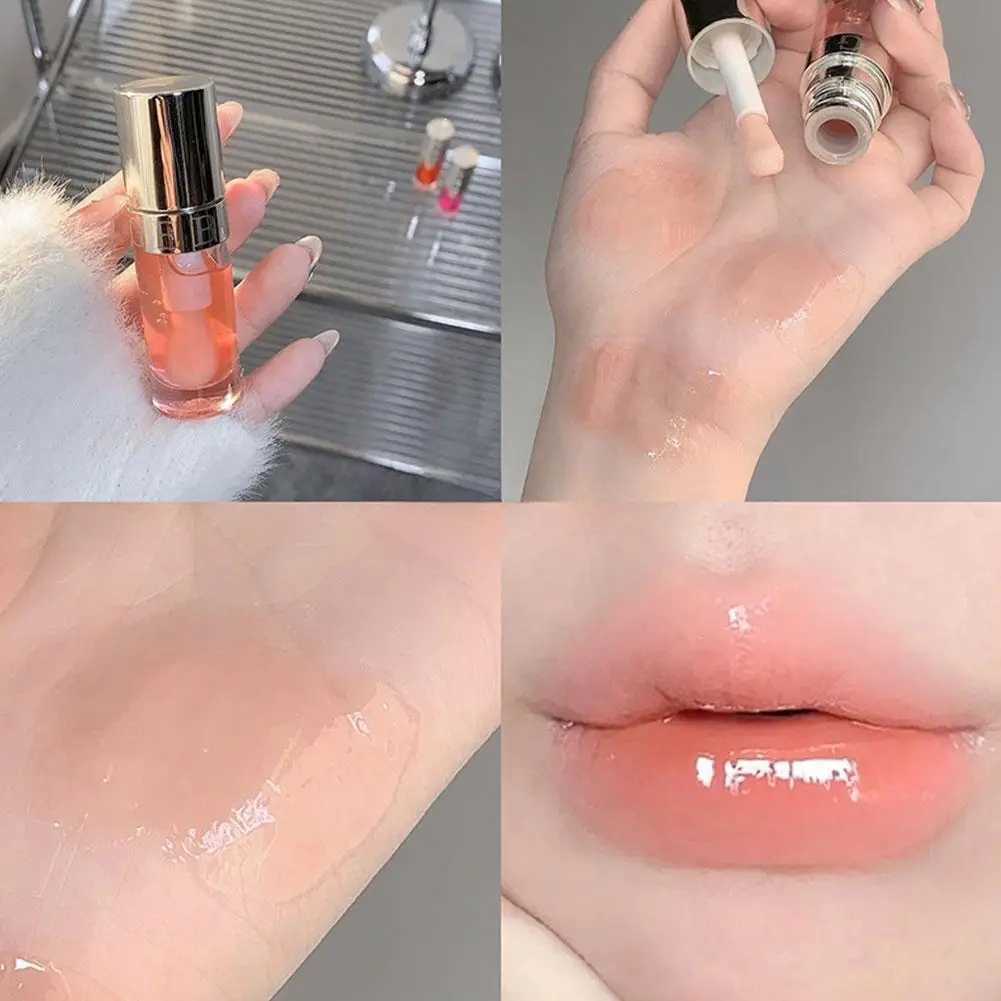 Olio per labbra idrata Non appiccicoso Plumper Lip duraturo trasparente labbra idratante antiaderente cosmetici rossetto tazza smalto liquido P3V7