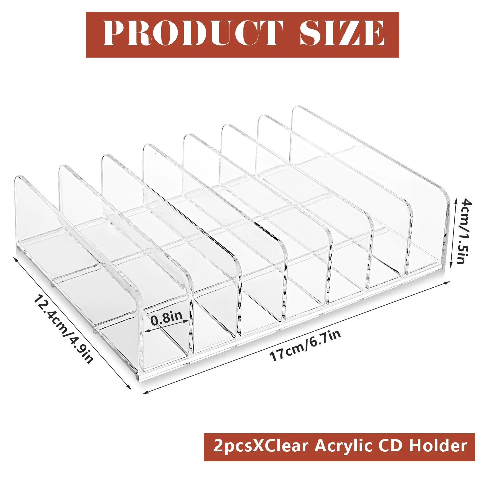 2개 투명 아크릴 CD 홀더 DVD 디스플레이 랙 7 슬롯 바이닐 레코드 스탠드 오거나이저 미디어 선반 아크릴 CD 보관함 트레이