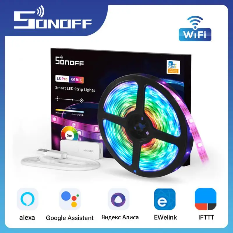 

Умные светодиодные ленты SONOFF Ewelink L3 Pro RGBIC/RGB, умное освещение-5 м/16,4 фута, Alexa Google Assistant Smartthings