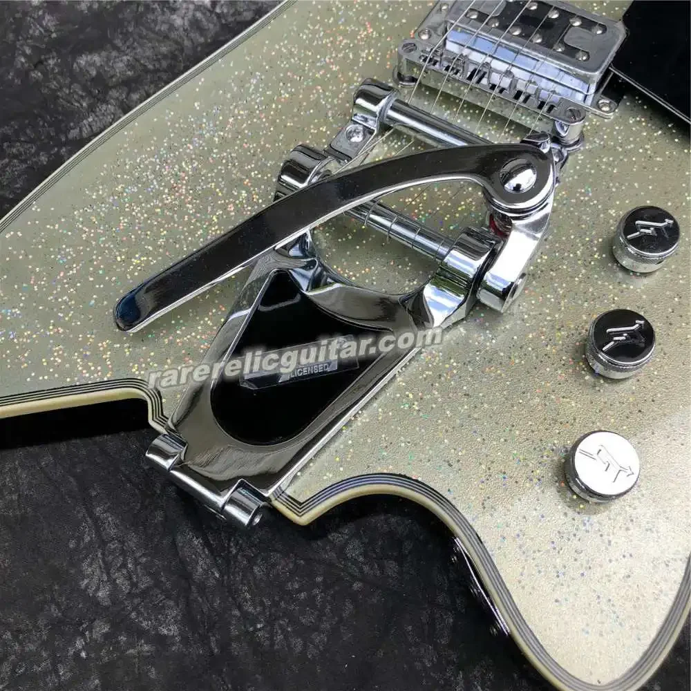 In Stock Billy Bo Jupiter Metallic Big Sparkle Electric Guitar Bigs Tremolo Tailpiece  Dark Fingerboard Thumbnail Inlay