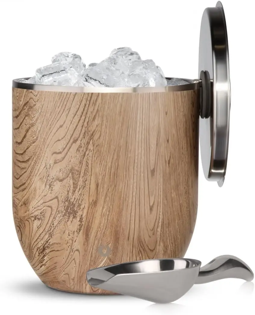 

Plus, Premium Vacuum Insulated Stainless Steel Ice Bucket with Lid/Scoop,Home Bar Accessories,Elegant Bartending Ice Bu