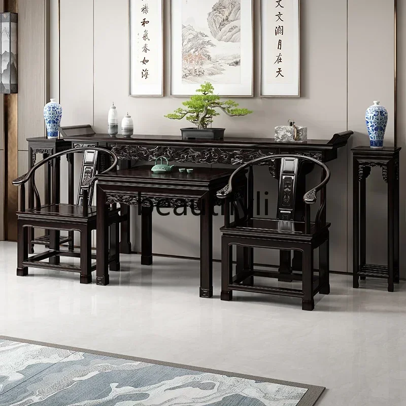 

Smt14 New Solid wood middle hall six-piece Chinese table eight immortals table antique Buddhist long table s 14