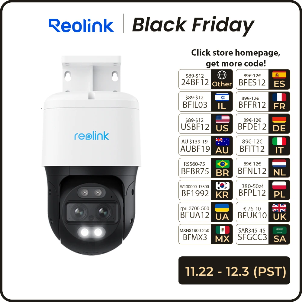 Reolink TrackMix Series Poe & WiFi Camera 4k Dual Lens PTZ Auto Tracking Outdoor Pet Car Human Detection 8MP IP Security Camera