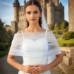 Robe de Mariée en Tulle avec Perles Rondes, Accessoire de ix, à Manches Courtes, Parfait pour les Patients