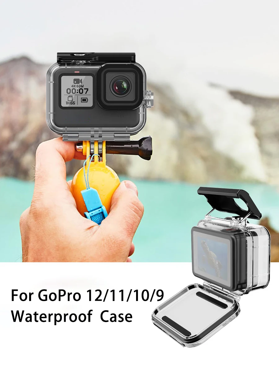 Wodoodporna obudowa 60M do GoPro Hero 12 11 10 9 Black Podwodna obudowa ochronna do nurkowania do kamery akcji GoPro Accessori — zdjęcie produktu 7