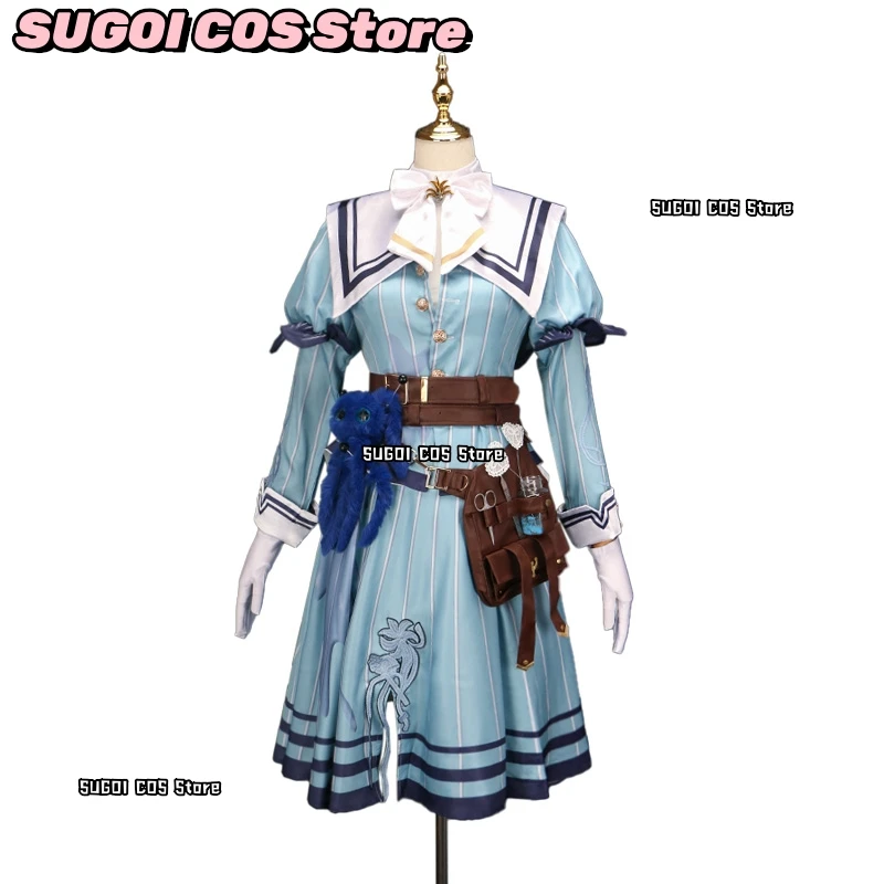 الزهور الأبدية تأثيري حلي القرون الوسطى الأزرق المرأة فستان ازياء أنيمي القانون الخامس طبيب دور بلانغ شعر مستعار حذاء الدعامة دعوى xs-2xl