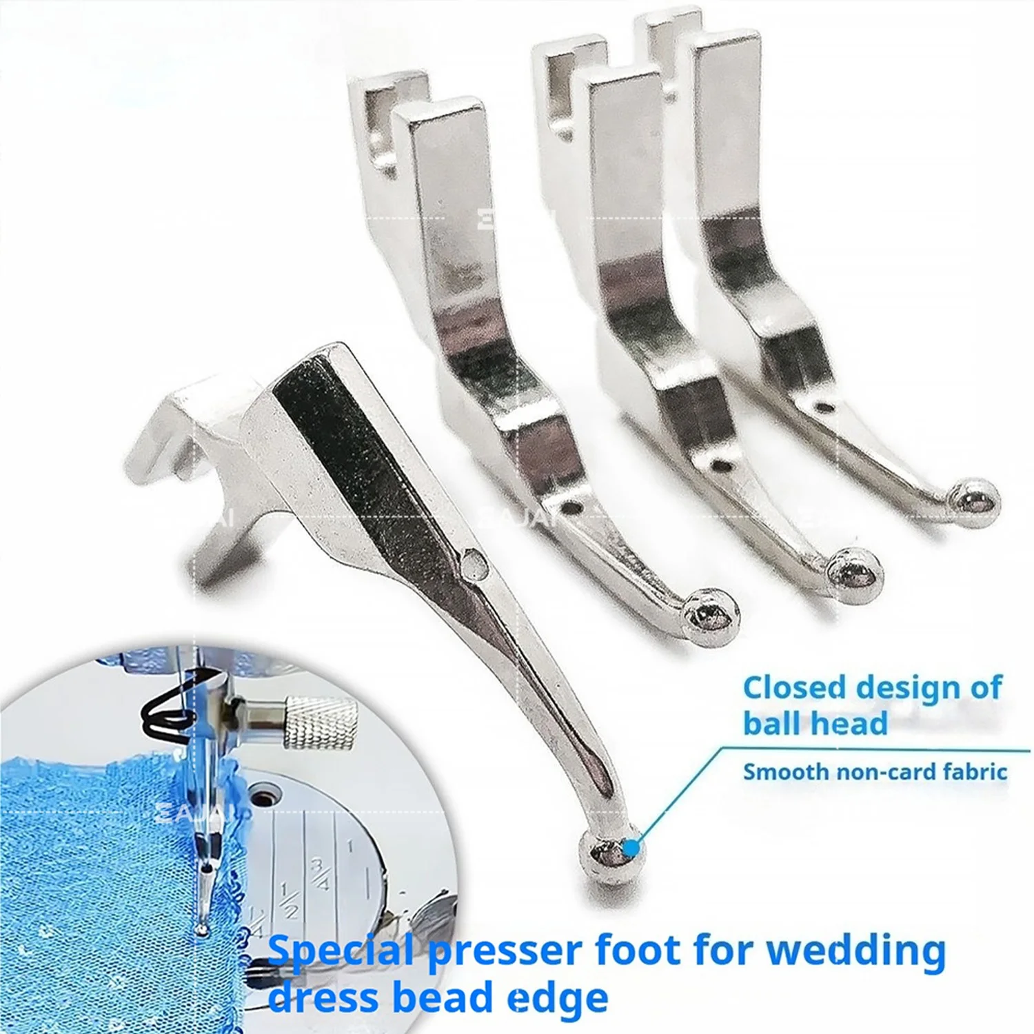 

Bead Sequin Fabric Presser Foot for Wedding Dresses, Professional Industrial Sewing Machine Parts No Hammering