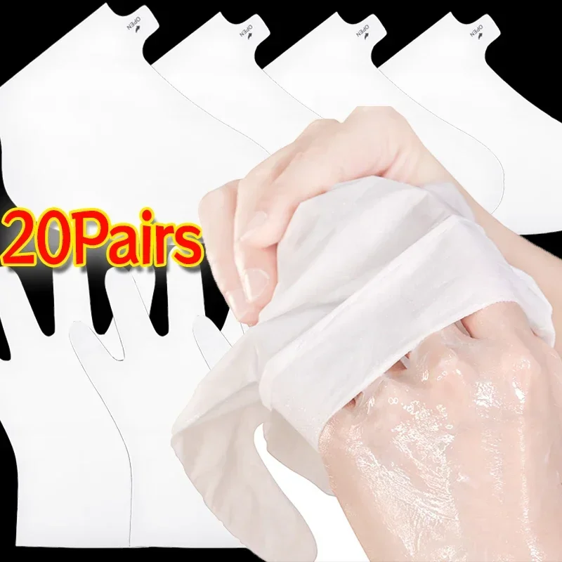 5/10/20Pairs Hand Mask Foot Masks Bag Moisturizing Thicker Waterproof Hand Foot Socks Reusable Hydrating  Foot Hand Glove SPA