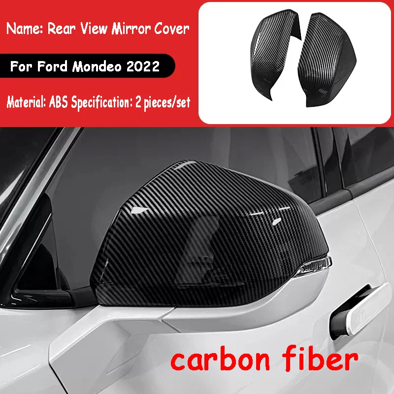 Suitable for Ford Mondeo 2022 car exterior carbon fiber ABS material rearview mirror cover 2 pieces/set