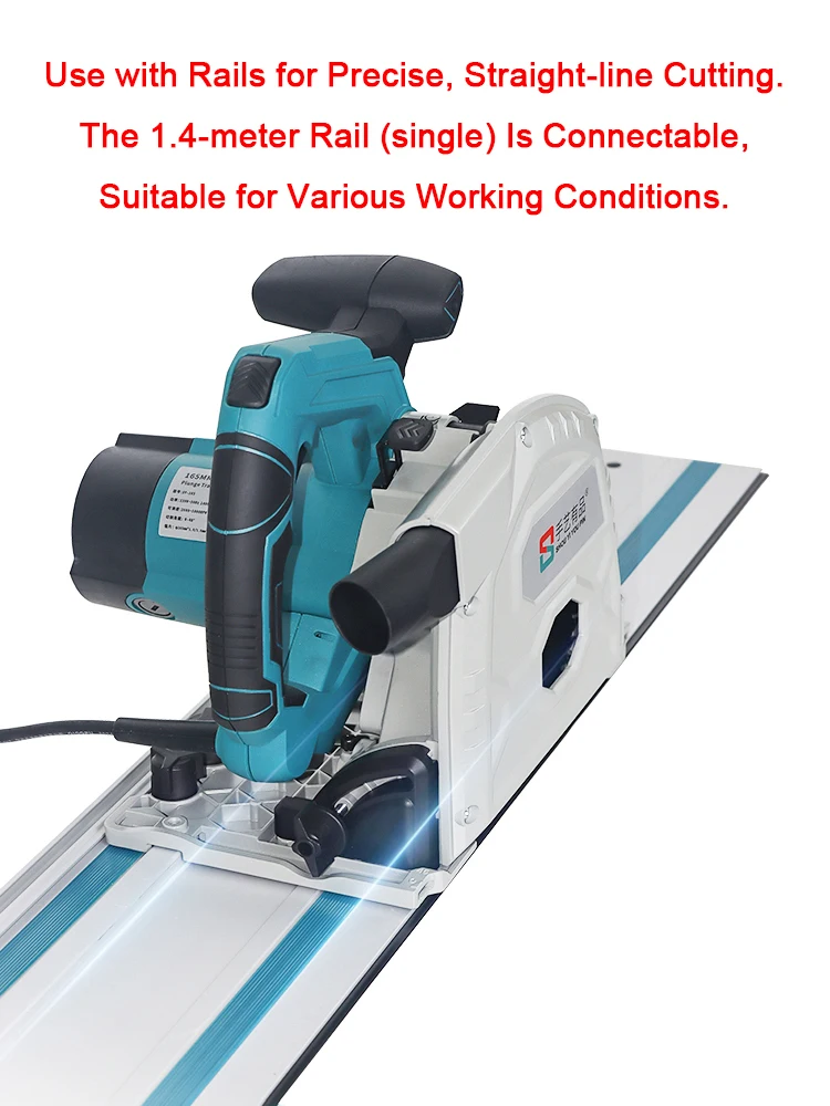 1400W Woodworking Special Track Saw Dust-free Guide Rail Cutting Machine Sheet Gypsum Board Electric Round Flip