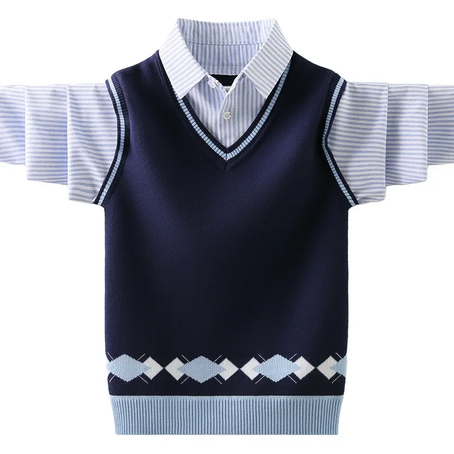 Bambini maglioni ragazzi fodera in pile addensare pullover bambini fondo camicia adolescente 100 cotone maglione lavorato a maglia top dolcevita