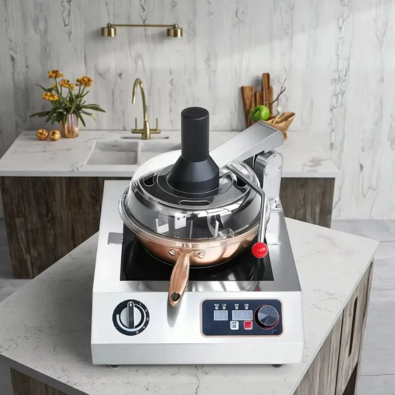 In-smart Electric Automatic Stainless Steel Wok Cooking Machine 3.5KW 220V Table Top Self-Stirring Commercial Kitchen Equipment