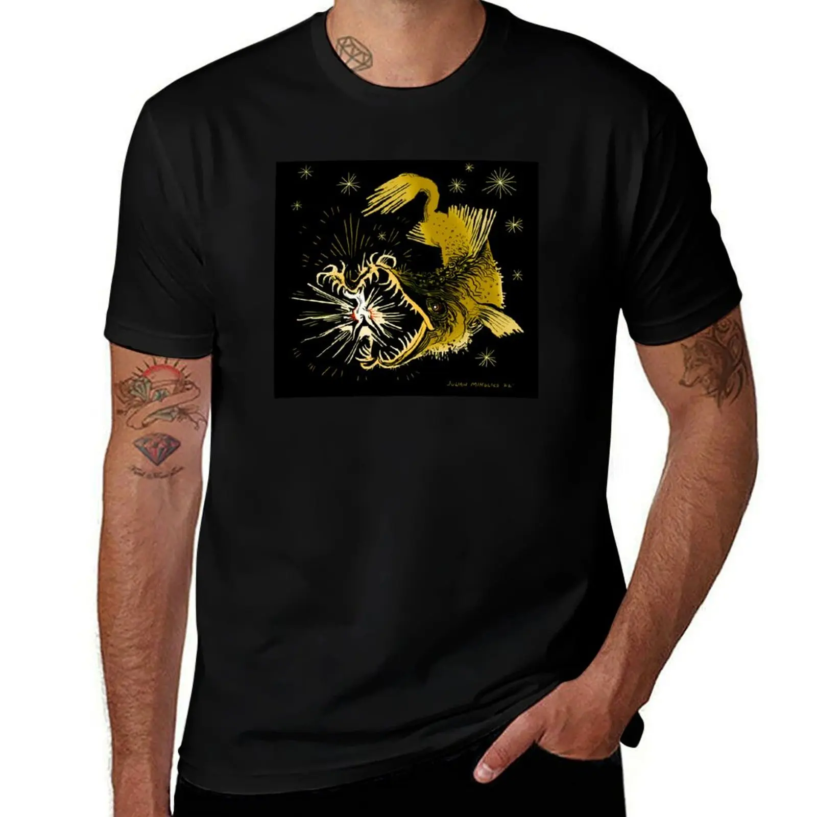 

Thaumatichthys binghami anglerfish T-Shirt man t shirt luxury t shirts designer cotton t shirts man 100% T-Shirt