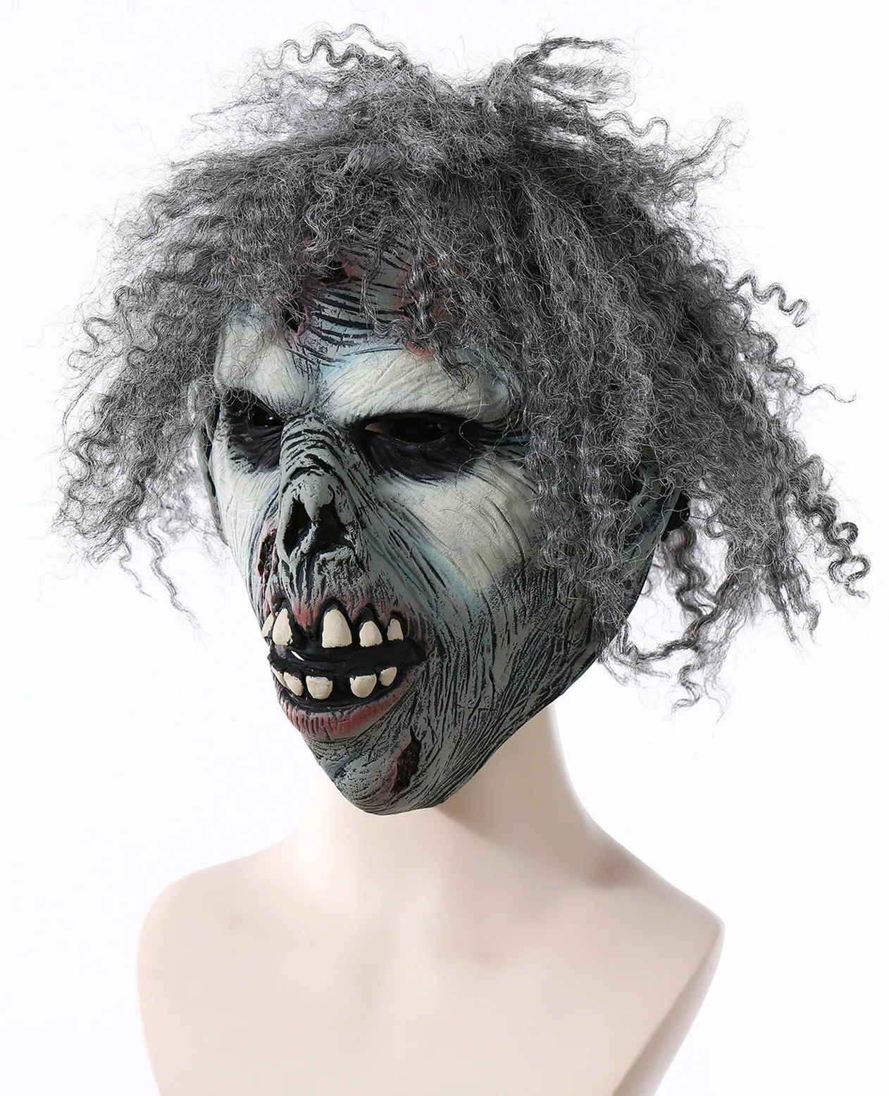 Halloween Party Mask Curly Hair Animal Terror Latex Ghost Festival Soft Dummy Headwear