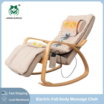 Image Jinkairui Electric Health Care Massage Chair With Kneading Heating Relive Neck Back Body Pain Enjoyful Relax at Home Office Gift