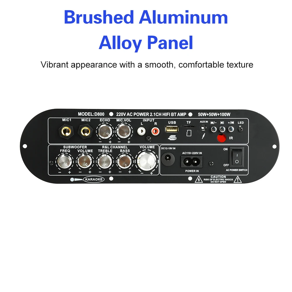 

Плата усилителя Bluetooth D800 2,1-канальный мощный выход для домашних и наружных звуковых систем