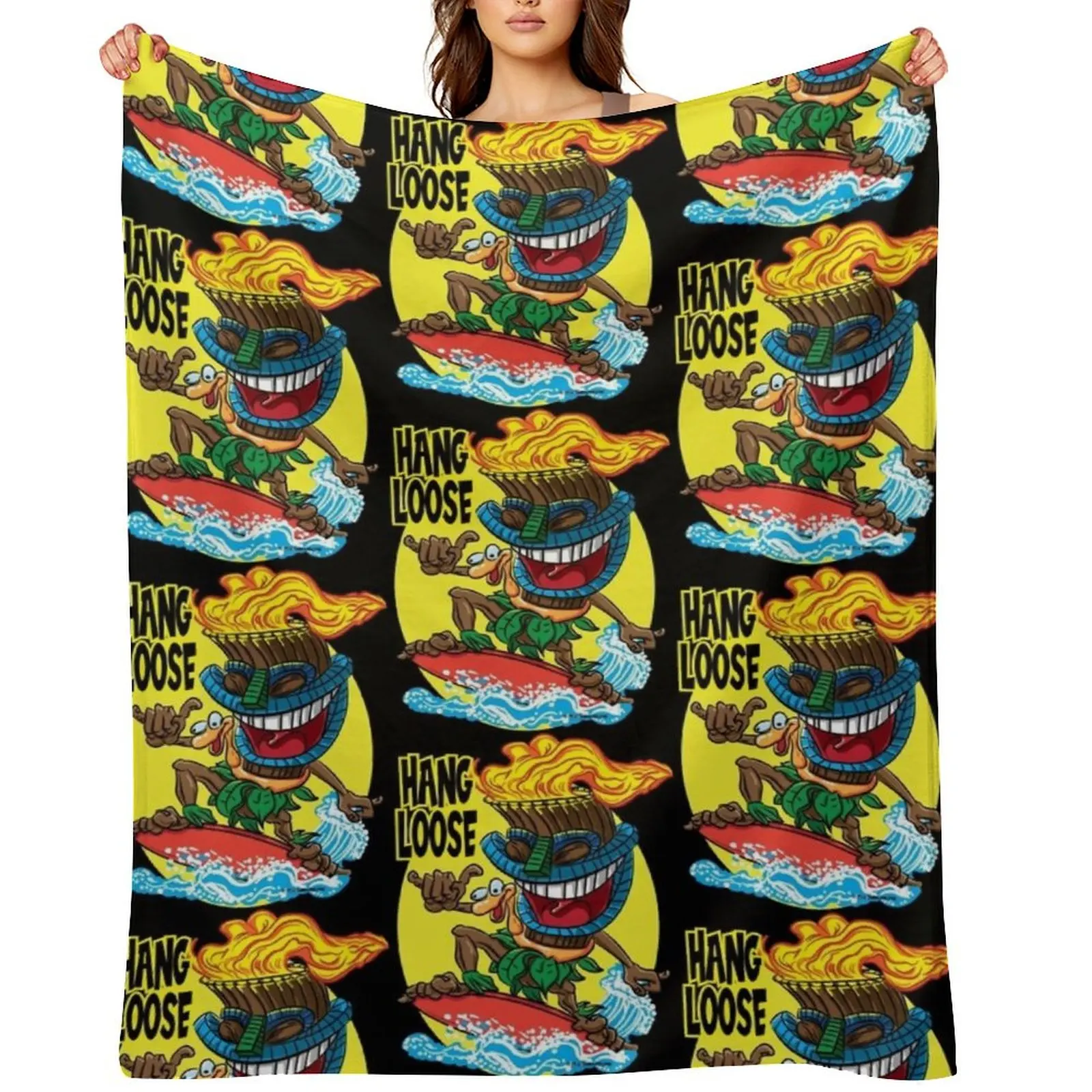 

Hang Loose Tiki Surfer Throw Blanket Extra Large Throw Giant Sofa christmas decoration blankets ands Blankets