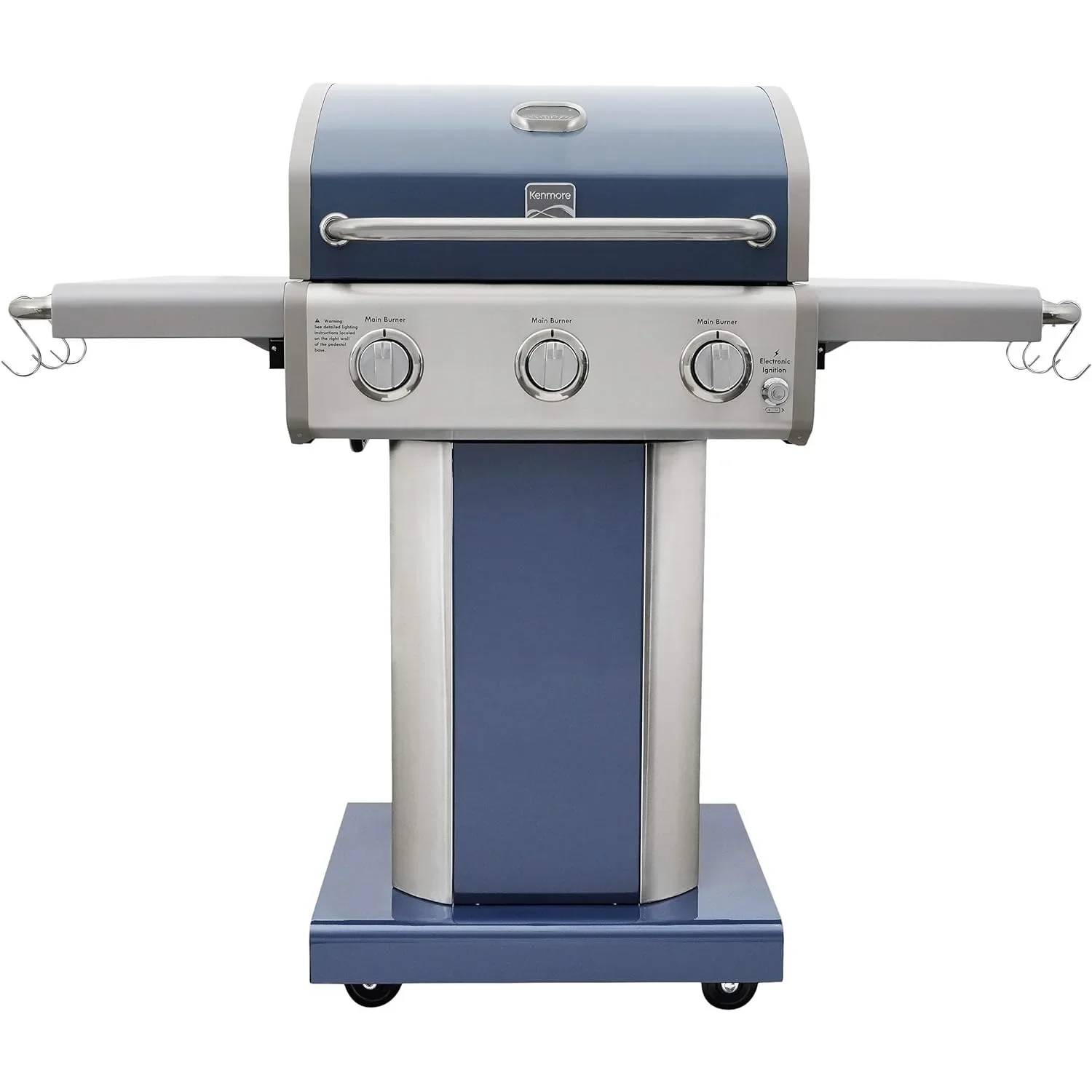 for 3-Burner Outdoor BBQ Grill | Liquid Propane Barbecue Gas Grill with Folding Sides, PG-A4030400LD-AZ, Pedestal Grill