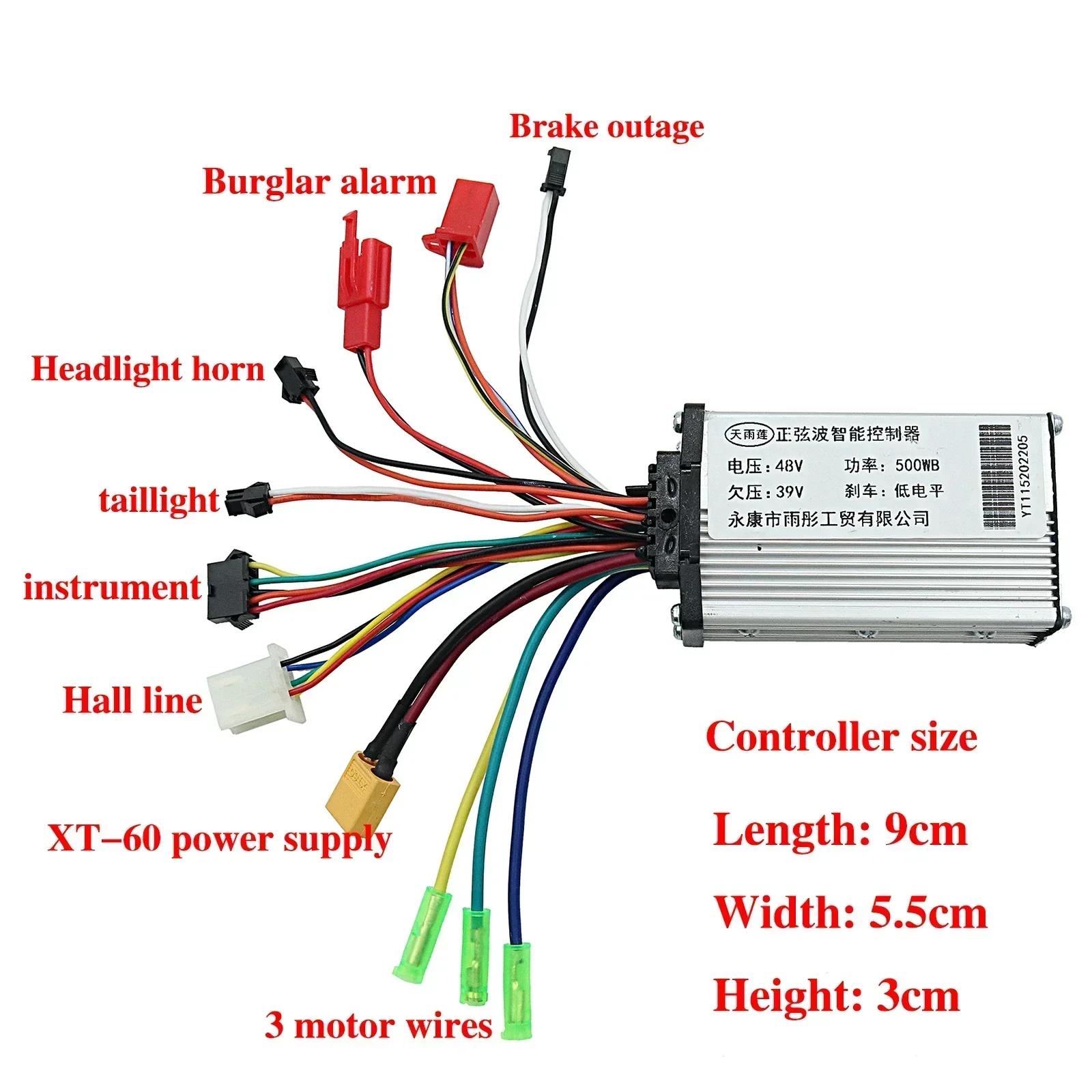 Controlador de motor 500w 36v 48v com display lcd para scooter elétrica kugoo painel de 10 tamanhos para peças de scooter elétrica kugoo