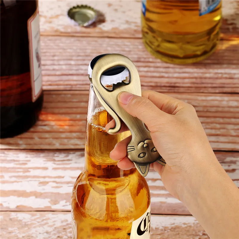 Прекрасная открывалка для бутылок в форме кошки, металлические открывалки для пива, инструмент для открытия для вечеринки, клуба, уникальный штопор с животными, свадебный подарочный набор