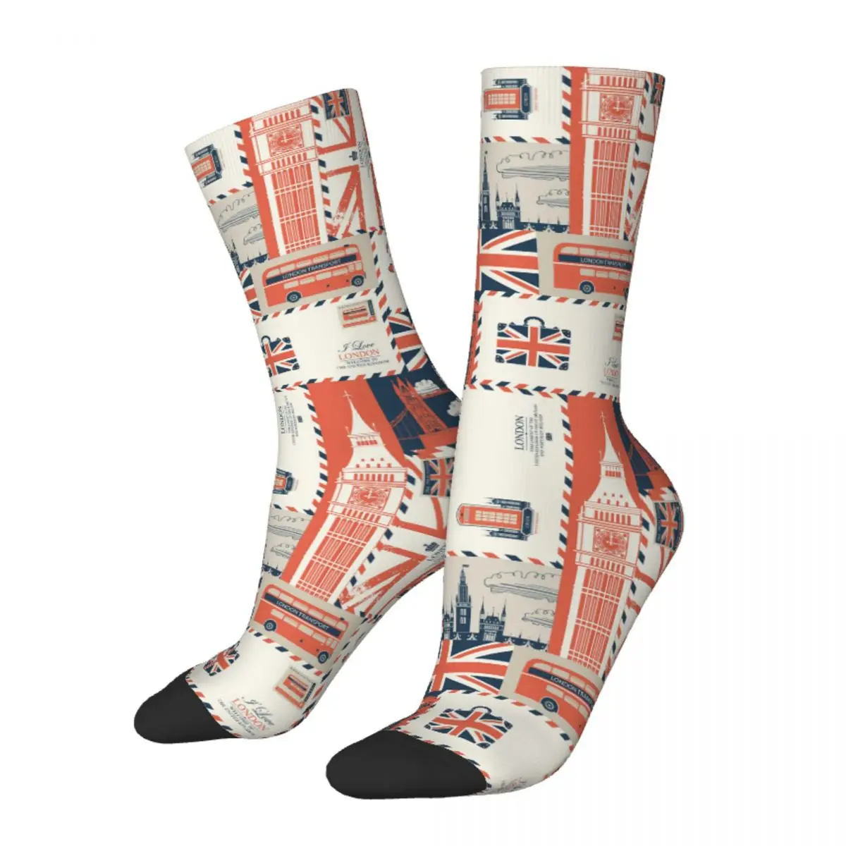 Retro Style Socks Men's Women's Polyester Casual UK London British Symbol Socks Novelty Spring Summer Autumn Winter Socks Gifts