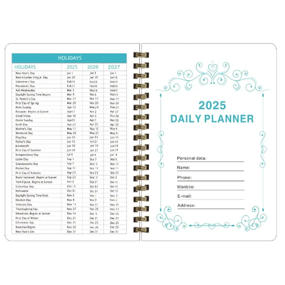 English A5 Agenda Book To Do List 12 Months 365 Days Notepad Academic Weekly Agenda Diary Notepad 2025 Schedule Planner Notepad