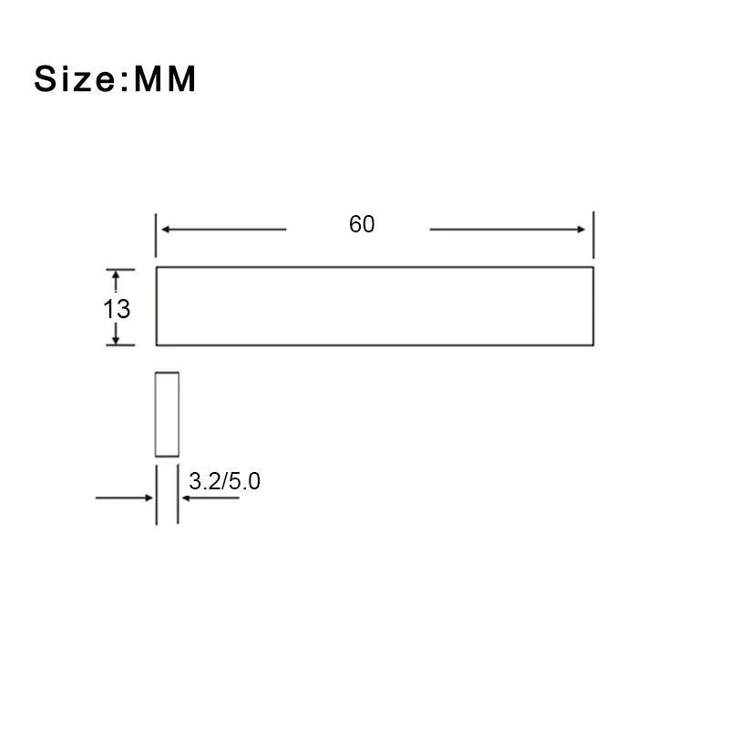 4Pcs Alnico 2 Electric Guitar Pickup Magnet for Humbucker F60x3.2x13MM/F60x5x13.6MM/F57x3.2x6.5MM Flat Pickup Magnet Silver