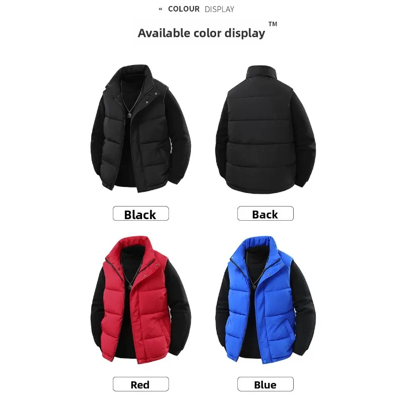 

Outdoor Cotton Vest Jacket for Men's Fashion Autumn Winter New Thickened Short Cotton Jacket Warm and Windproof Sleeveless Vest