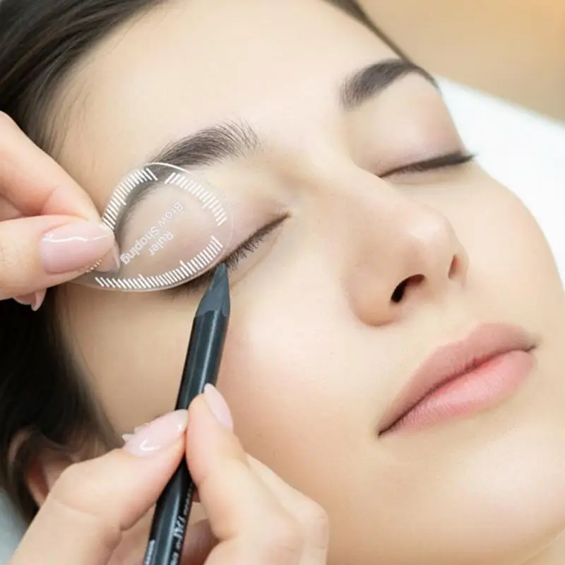 Tear Drop Arch Brow Mapping Tool 1 Minute Brow Shaping Ruler Template Stencils Fast Drawing PMU Eyebrow Hair Stroke Eyeliner