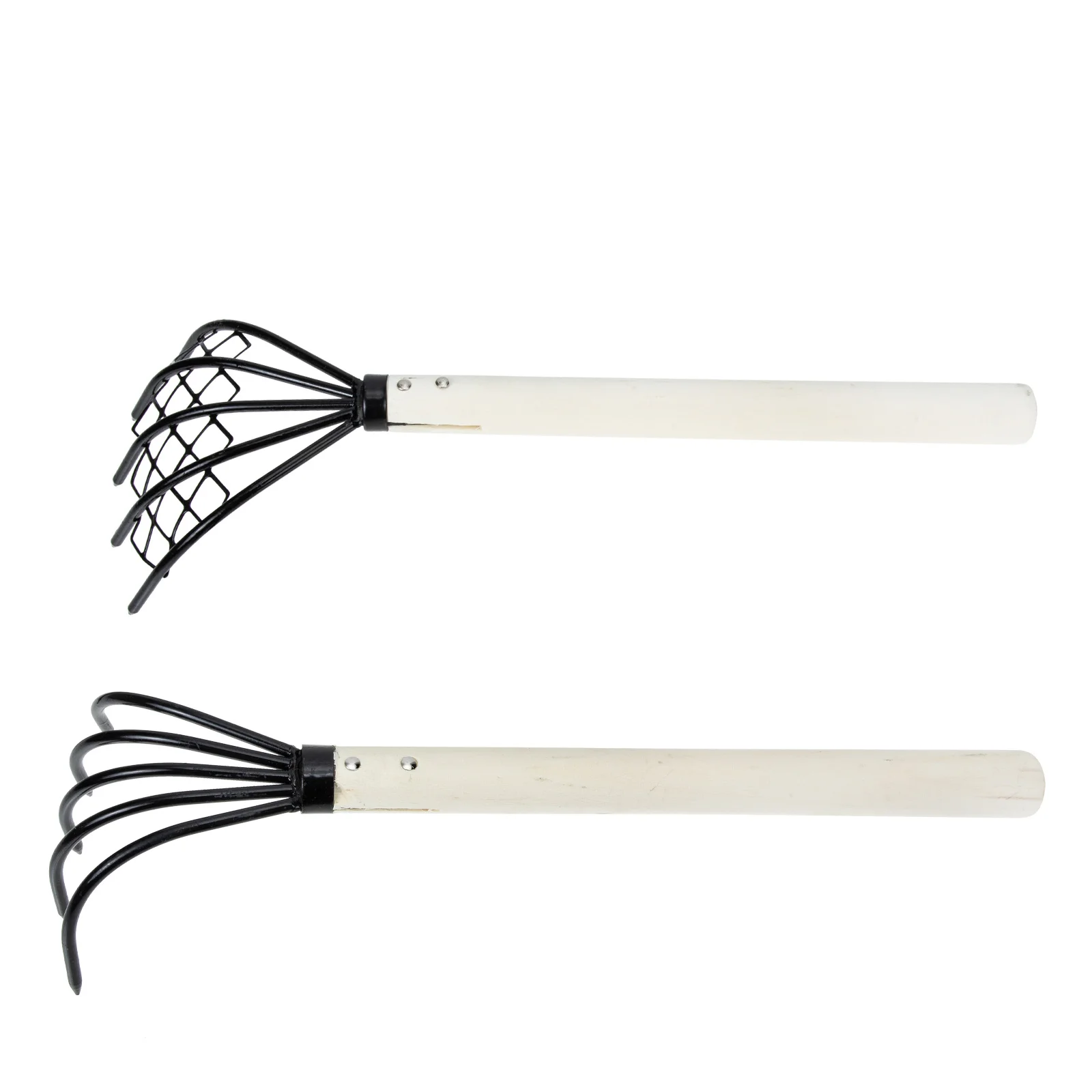 

2Pcs Clam Rake Wood Handle 5 Tine Claw Rake Strong Durable Hand Tool for Beach Hunting Dig Seafood Hand Tool Beach Essentials