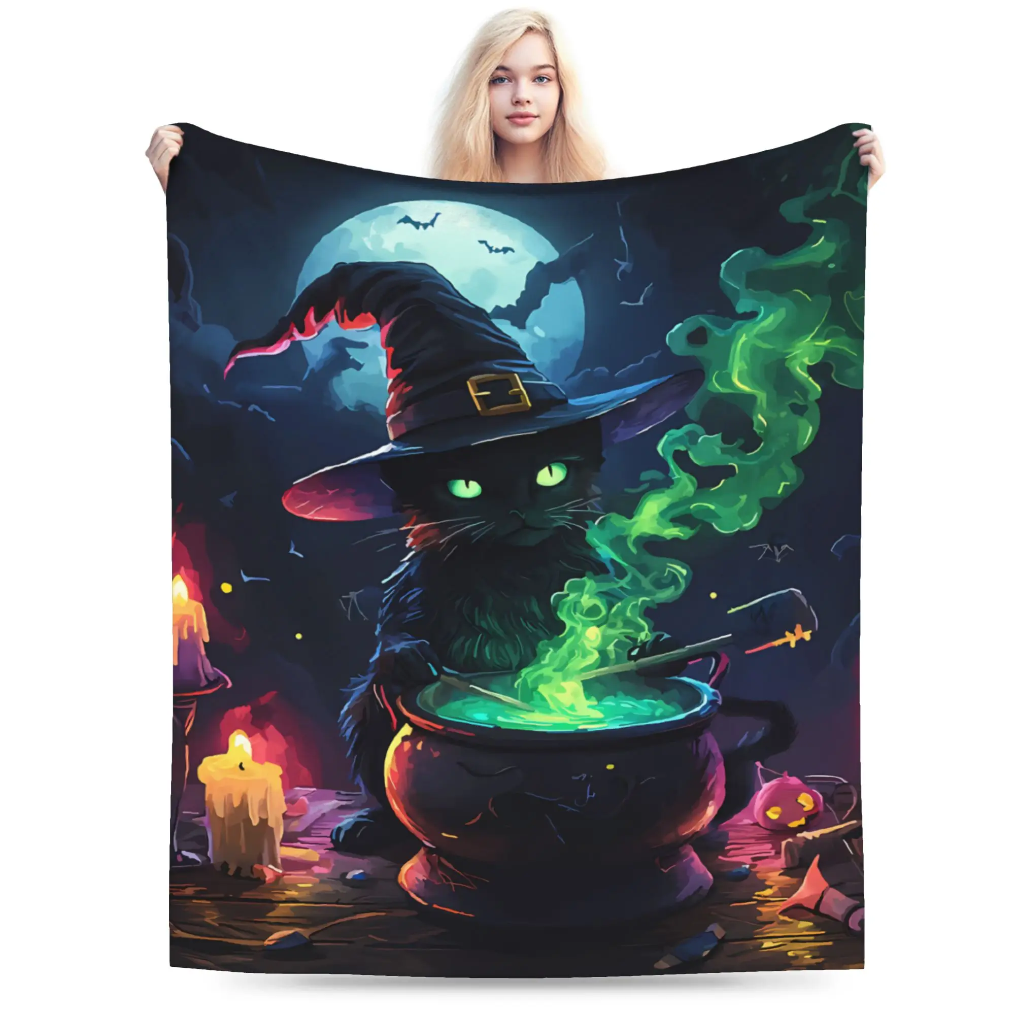 Halloween Pumpkin Autumn Blanket  Super Soft Fluffy Plush Throw Blanket For Boy Girl Home Decor Flannel Bedspread Bed Cover