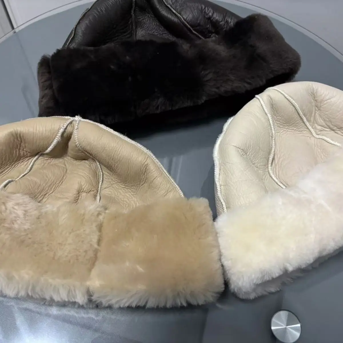 Genuine Sheepskin Hat Winter Thick Warm Windproof Earflap Cap Unisex Real Leather Cold Weather