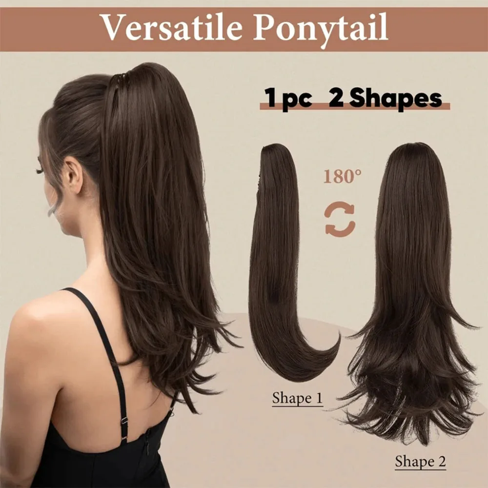 Synthetic Claw Clip Ponytail Braid Hair Extensions Long Curly Hair Natural Curly Hair Tail Ponny Tail For Women
