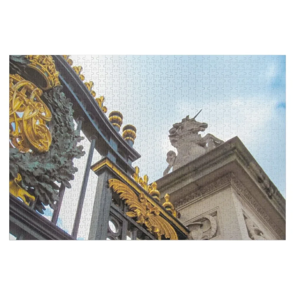 

Unicorn on Buckingham Palace Gate Jigsaw Puzzle Photo Custom Photo Personalized Gift Married Puzzle