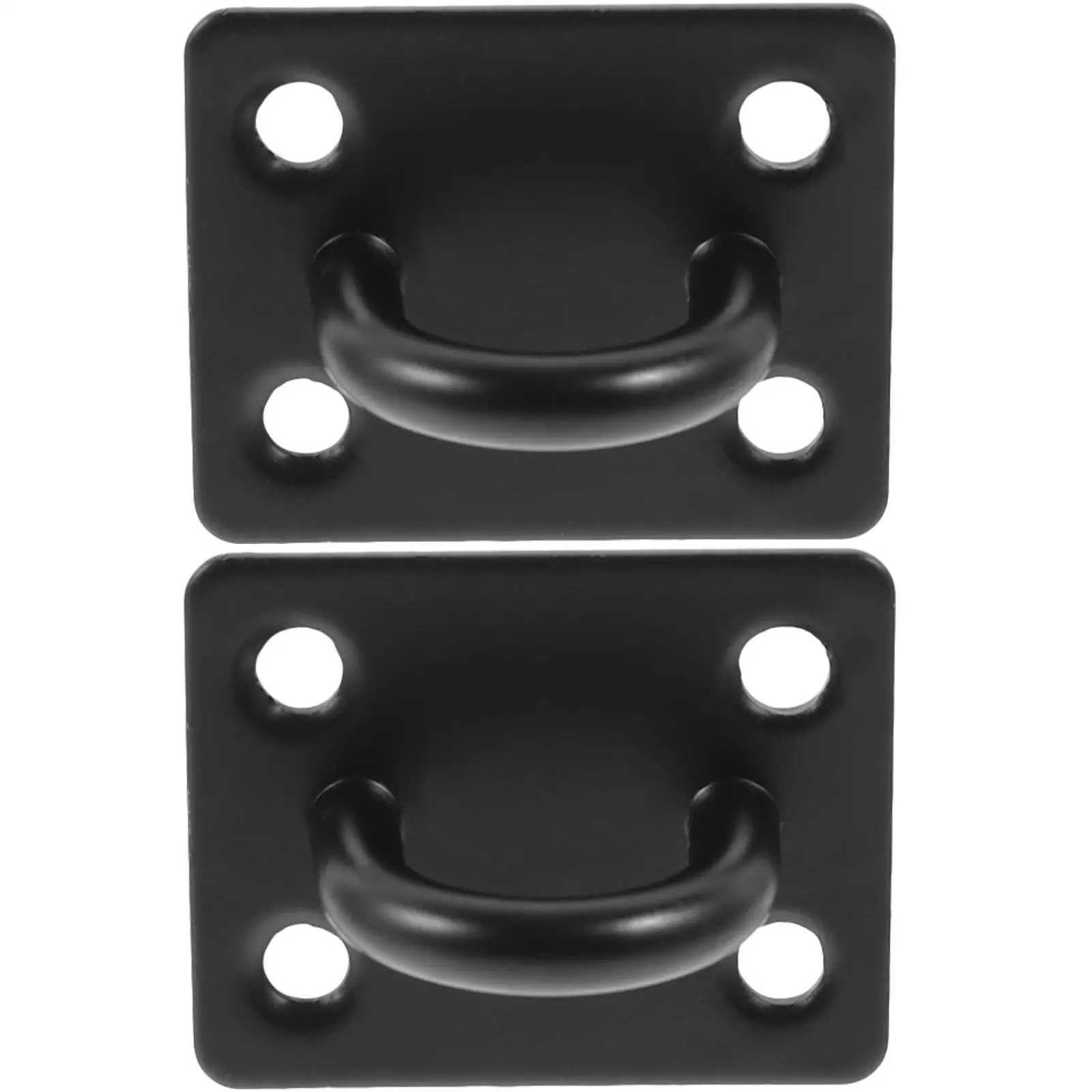 

2pcs U-shaped Hooks Stainless Steel Black Medium Heavy Duty Ceiling Mount Pad Eye Plate Concrete Wall Suitable Indoors Outdoors